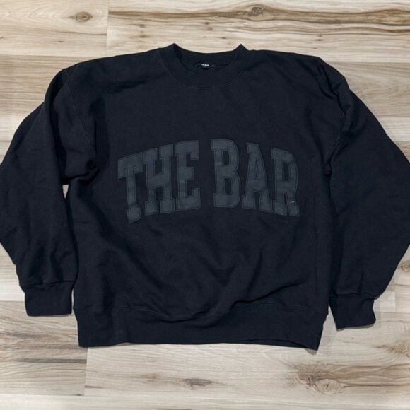 The Bar Varsity Sweatshirt Black Women’s Large - Picture 2 of 4